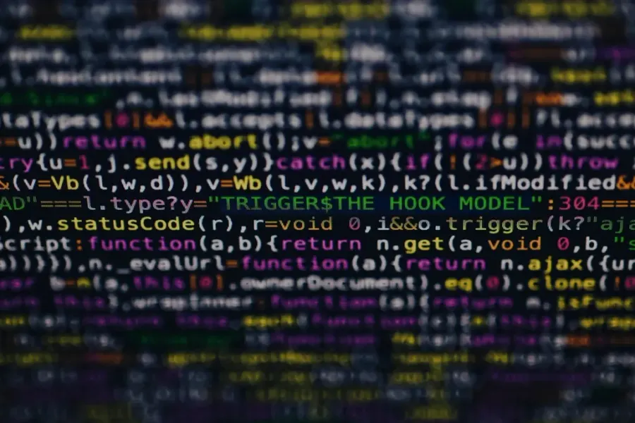 Source code on a dark screen during development